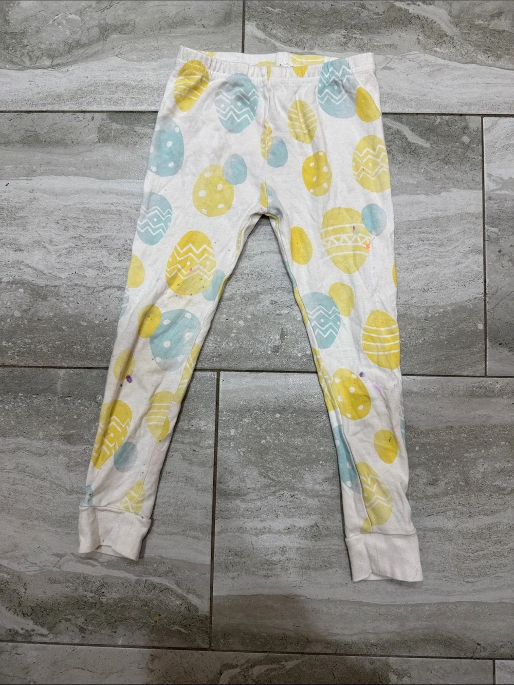 Carter's Short-Sleeve Pajama Set in Yellow & Light Blue Egg Print